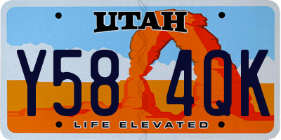 UT license plate Y584QK