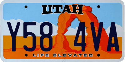 UT license plate Y584VA