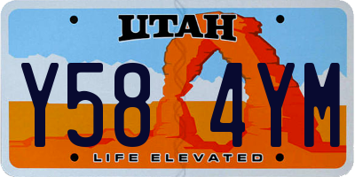 UT license plate Y584YM