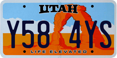 UT license plate Y584YS
