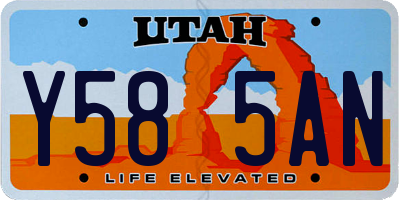 UT license plate Y585AN