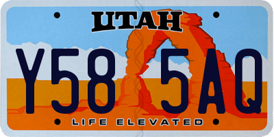 UT license plate Y585AQ