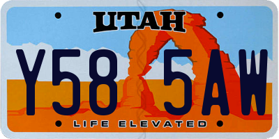 UT license plate Y585AW