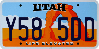 UT license plate Y585DD