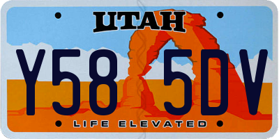 UT license plate Y585DV