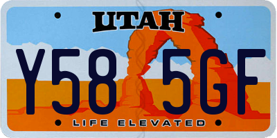 UT license plate Y585GF
