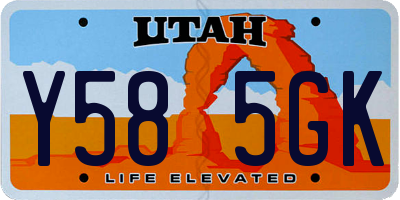 UT license plate Y585GK