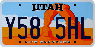 UT license plate Y585HL