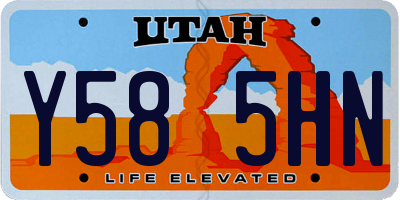 UT license plate Y585HN