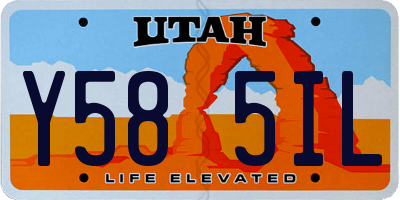 UT license plate Y585IL