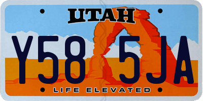 UT license plate Y585JA