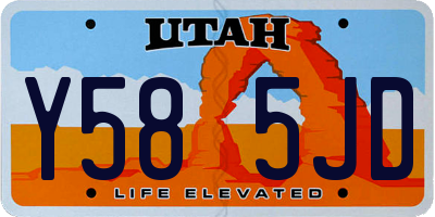 UT license plate Y585JD