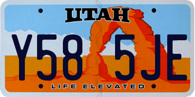 UT license plate Y585JE