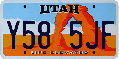 UT license plate Y585JF