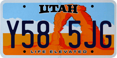 UT license plate Y585JG