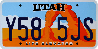 UT license plate Y585JS