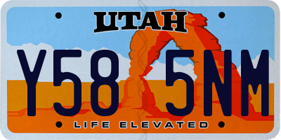 UT license plate Y585NM