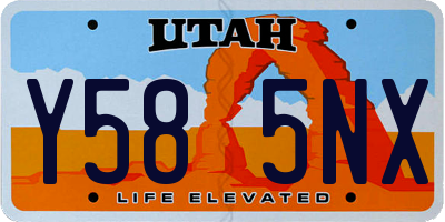 UT license plate Y585NX