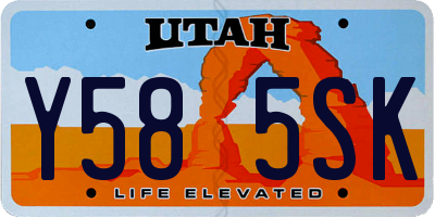 UT license plate Y585SK