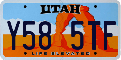 UT license plate Y585TF