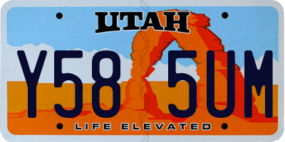 UT license plate Y585UM