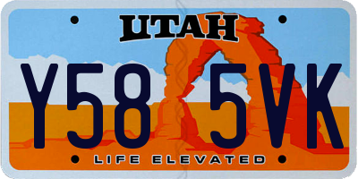 UT license plate Y585VK
