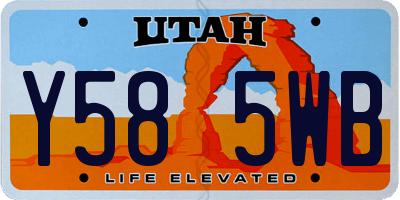 UT license plate Y585WB