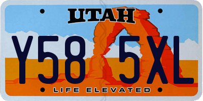 UT license plate Y585XL