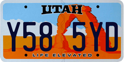 UT license plate Y585YD
