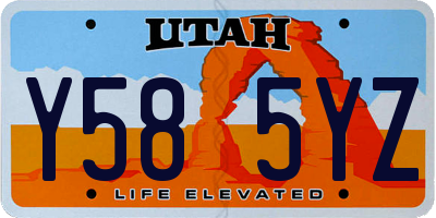UT license plate Y585YZ