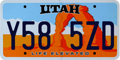 UT license plate Y585ZD