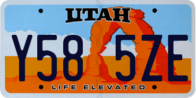 UT license plate Y585ZE