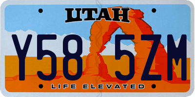 UT license plate Y585ZM