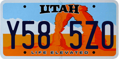 UT license plate Y585ZO