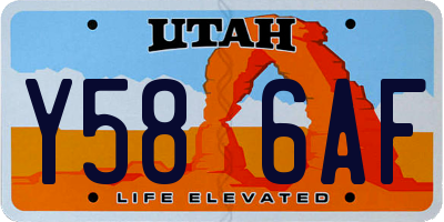 UT license plate Y586AF