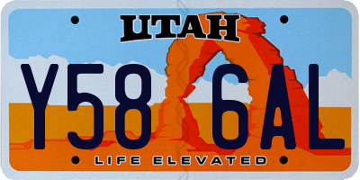 UT license plate Y586AL