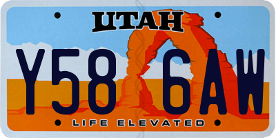 UT license plate Y586AW
