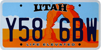 UT license plate Y586BW