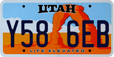 UT license plate Y586EB