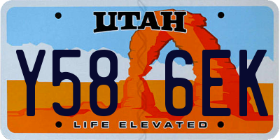 UT license plate Y586EK
