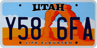 UT license plate Y586FA