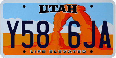 UT license plate Y586JA