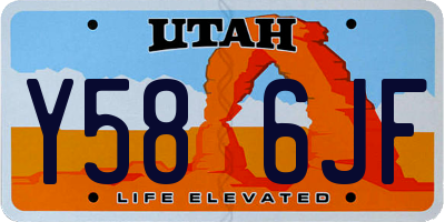 UT license plate Y586JF