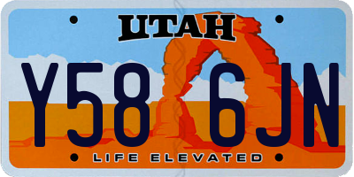 UT license plate Y586JN