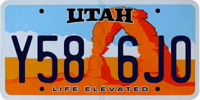 UT license plate Y586JO