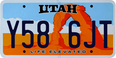 UT license plate Y586JT