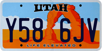 UT license plate Y586JV