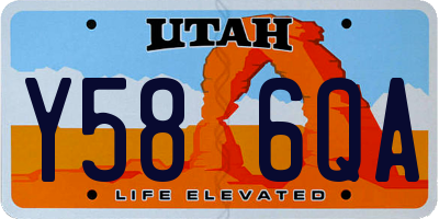 UT license plate Y586QA