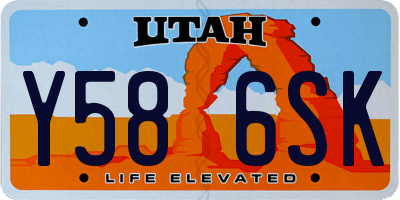 UT license plate Y586SK