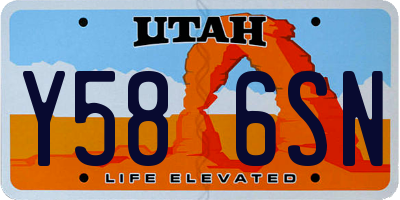 UT license plate Y586SN